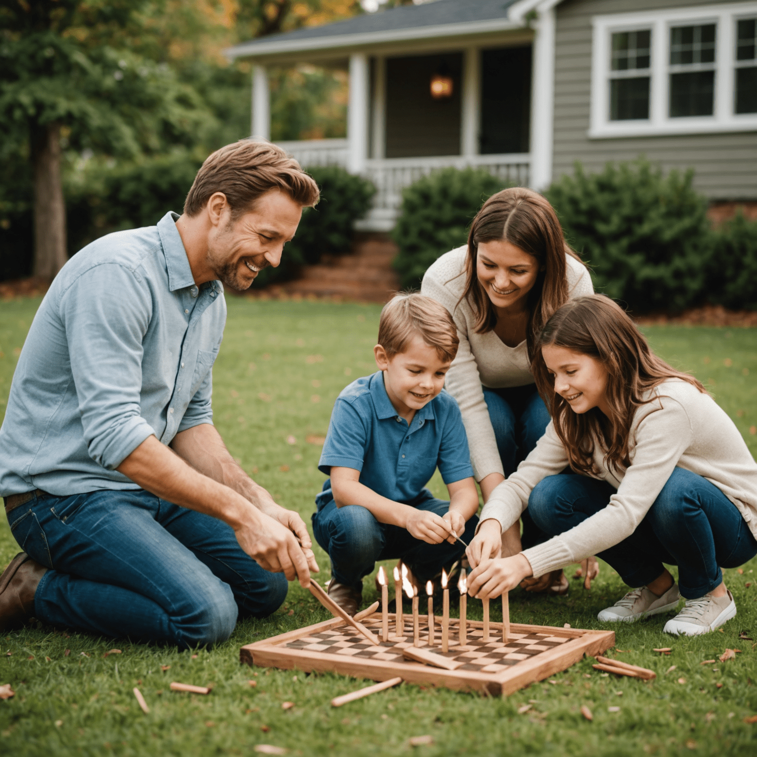 Familia jugando Stake juntos, disfrutando y aprendiendo